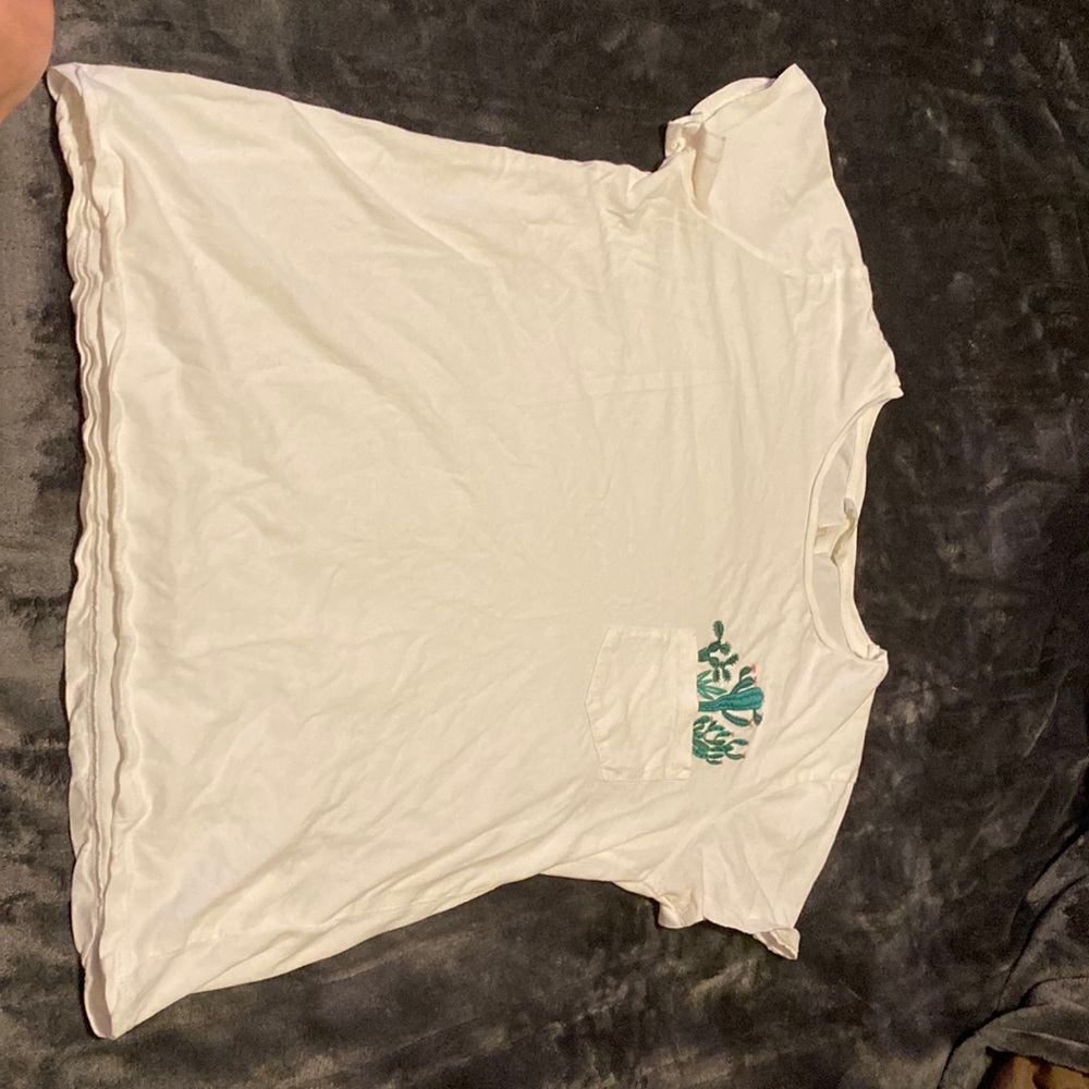 White tee shirt with cacti